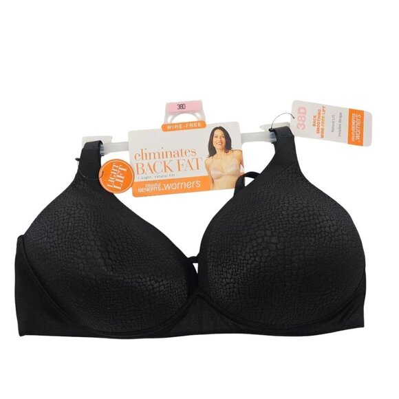 Warner’s Blissful Benefits Wire-Free Back Smoothing Natural Lift Bra - Size 38D - Picture 1 of 11
